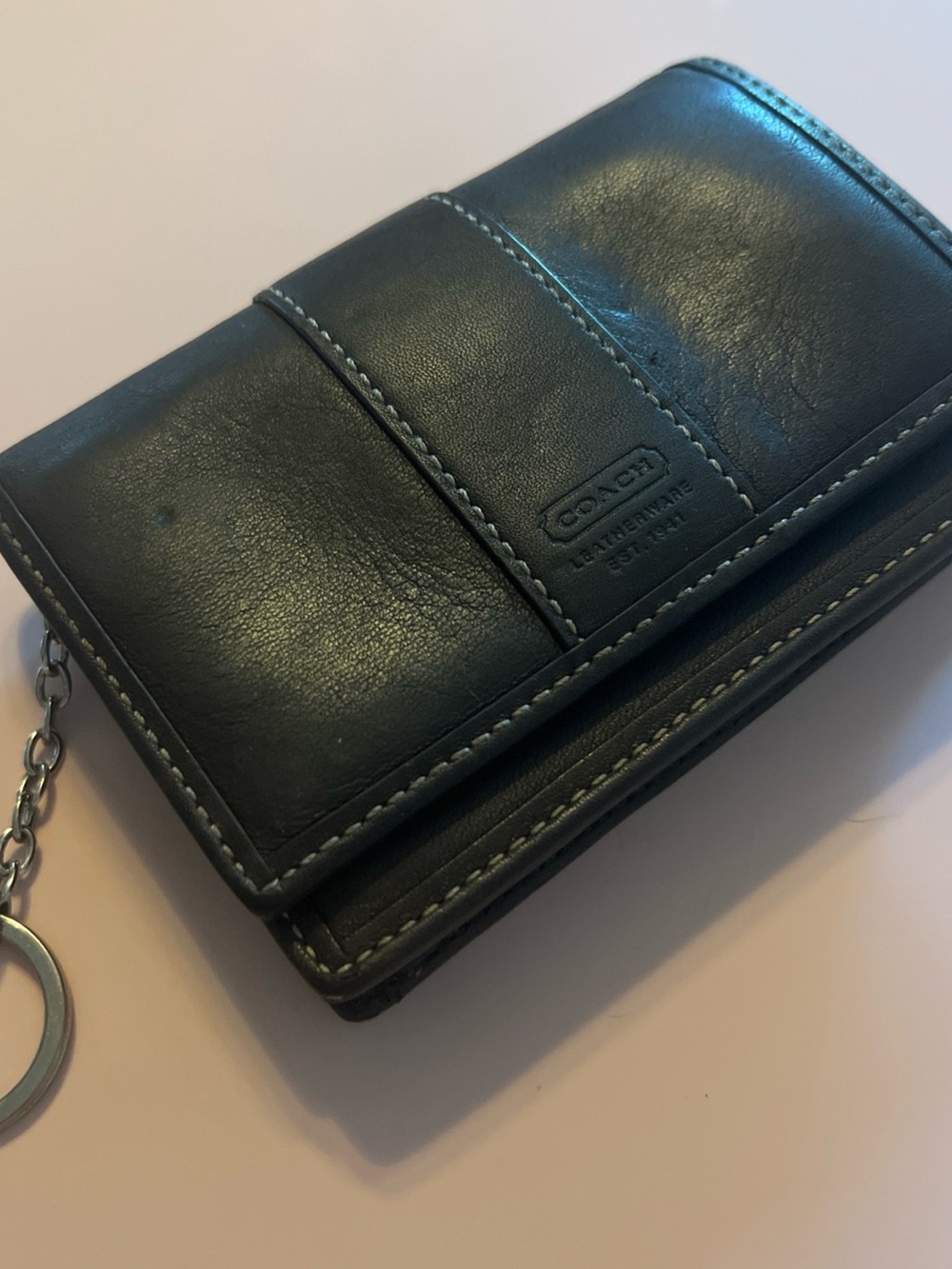 Coach Compact Leather Wallet - Dark Brown Vintage Leatherware